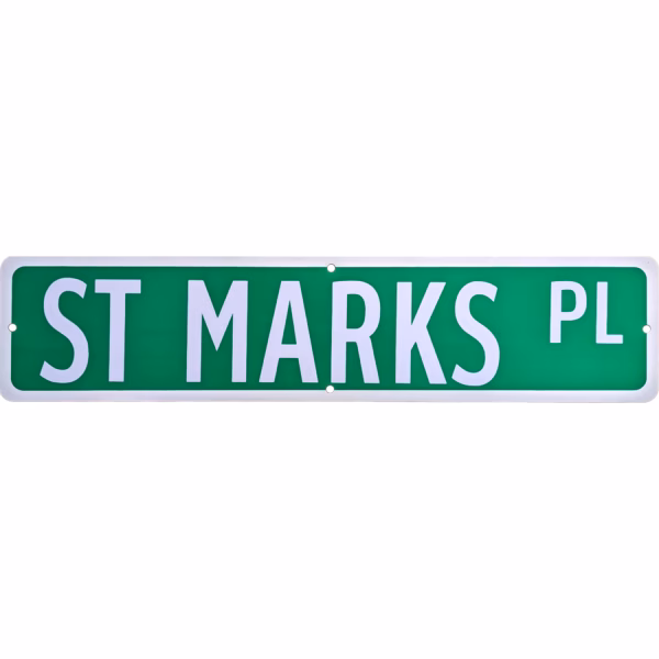 St. Marks Pl NYC Metal Street Sign